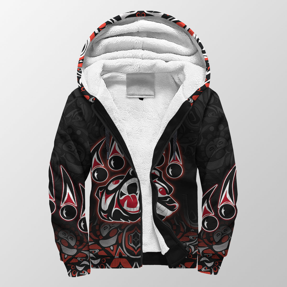 (Custom Personalised) Canada Haida Sherpa Hoodie Bear LT6 - Wonder Print Shop
