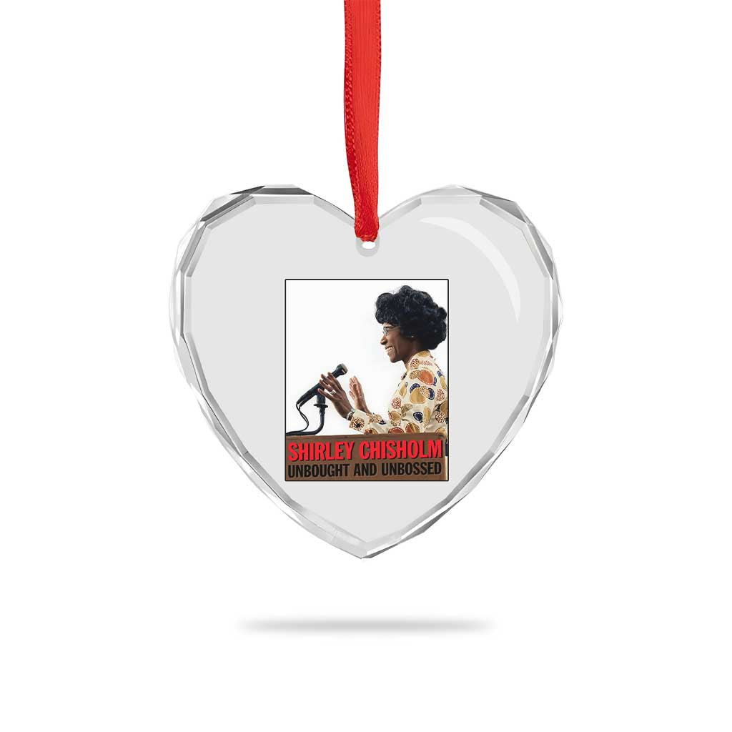 Shirley Chisholm Feminist Empowerment Heart Crystal Glass Ornament Unbought And Unbossed