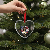 Shirley Chisholm For President 1972 With American Flag Heart Crystal Glass Ornament