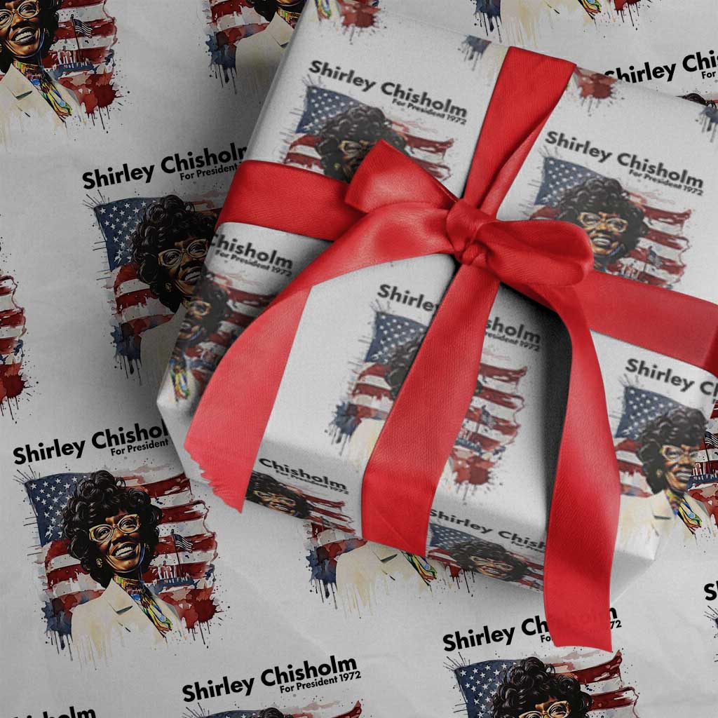 Shirley Chisholm For President 1972 With American Flag Wrapping Paper Roll