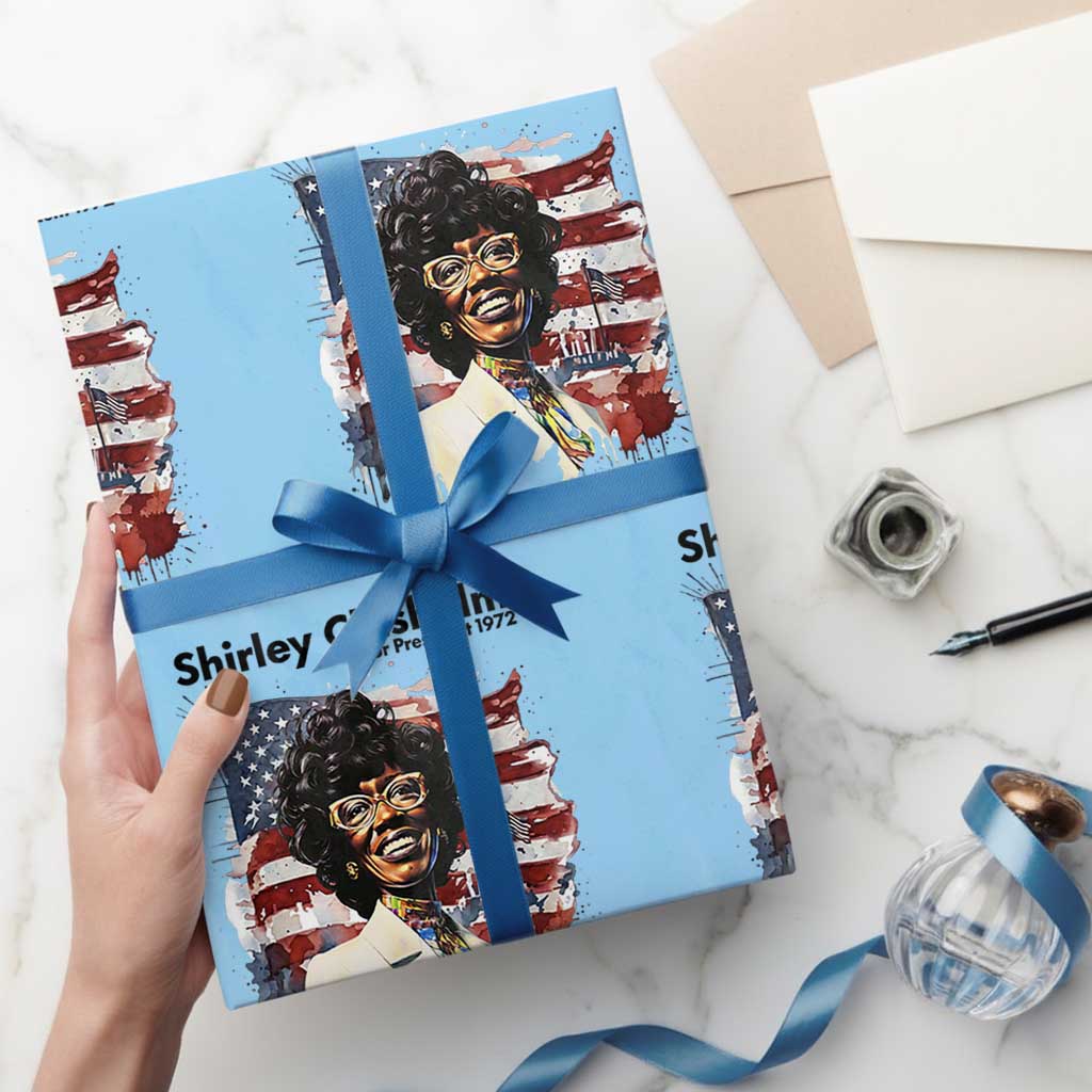 Shirley Chisholm For President 1972 With American Flag Wrapping Paper Roll