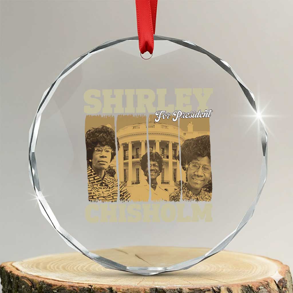 Shirley Chisholm For President Crystal Glass Ornament Historic Women Leader
