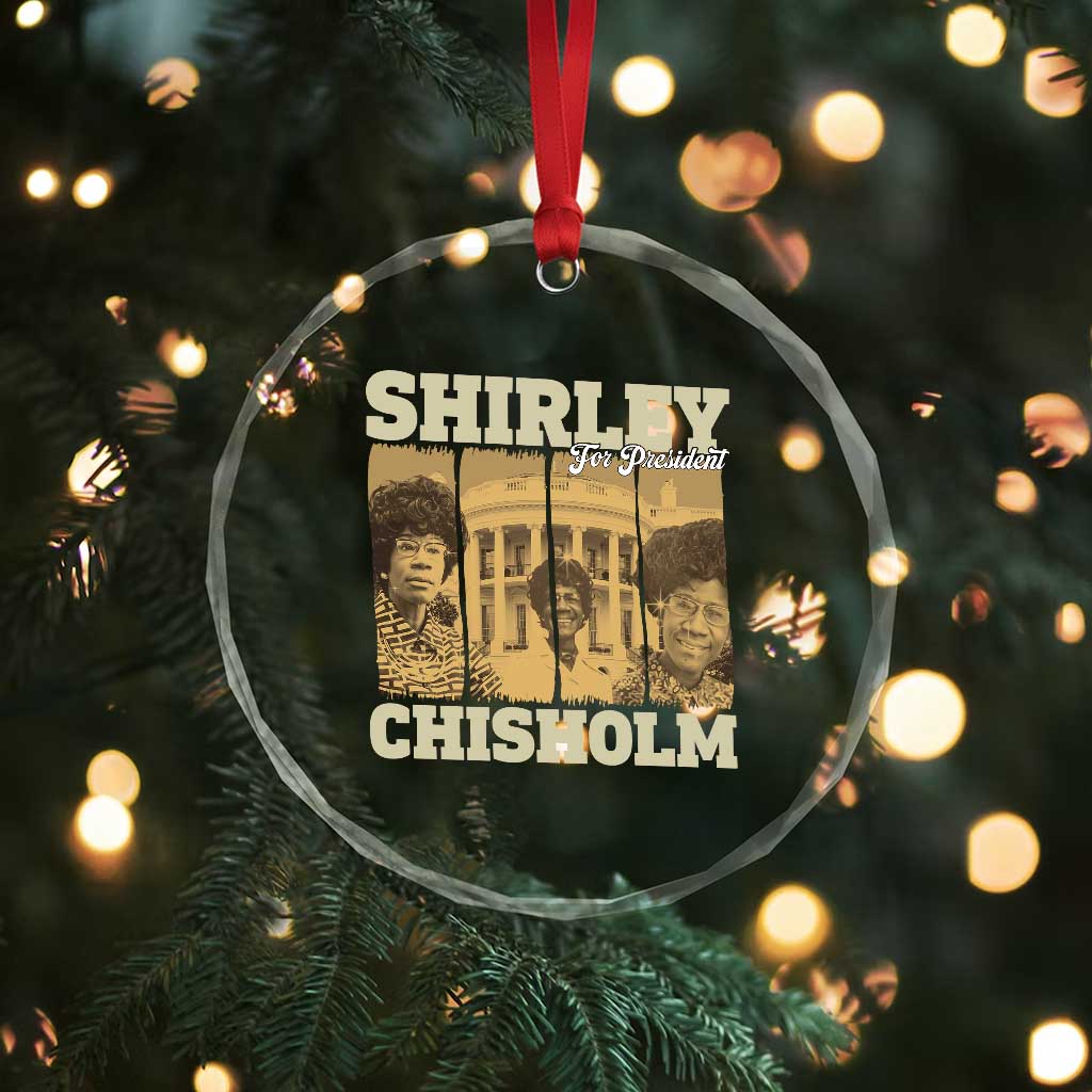 Shirley Chisholm For President Crystal Glass Ornament Historic Women Leader