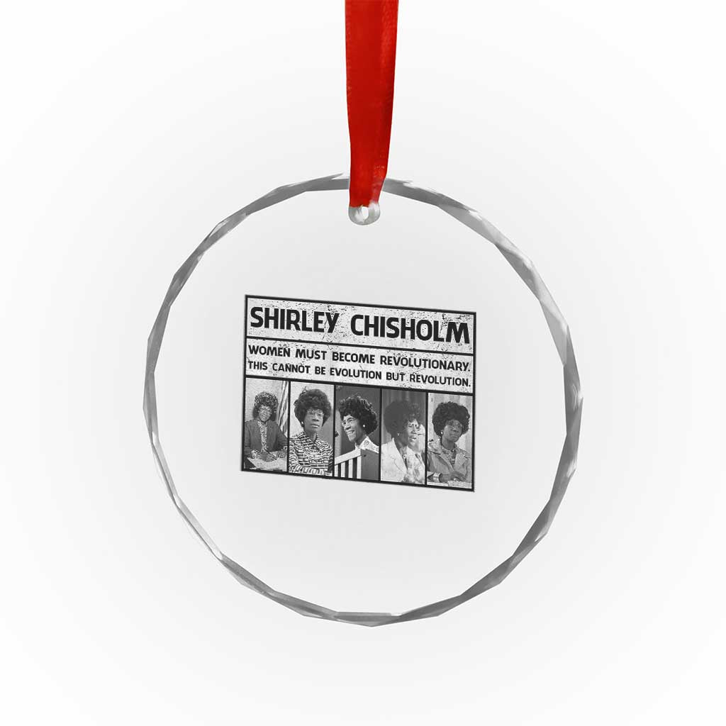 Shirley Chisholm Quote Crystal Glass Ornament Women Must Become Revolutionary