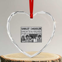 Shirley Chisholm Quote Heart Crystal Glass Ornament Women Must Become Revolutionary