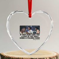 Shirley Chisholm Seat At The Table Quote Heart Crystal Glass Ornament Strong Black Women Pride