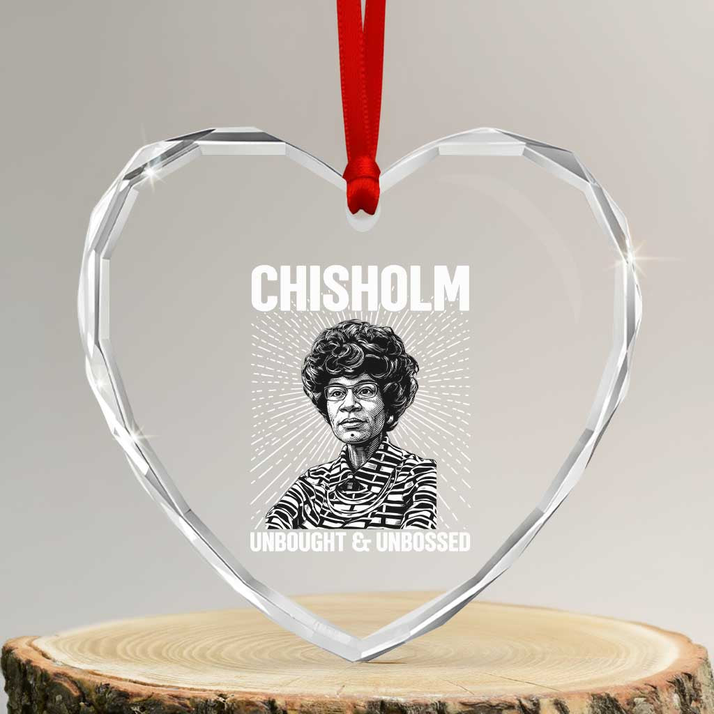 Shirley Chisholm Unbought And Unbossed Feminist Heart Crystal Glass Ornament