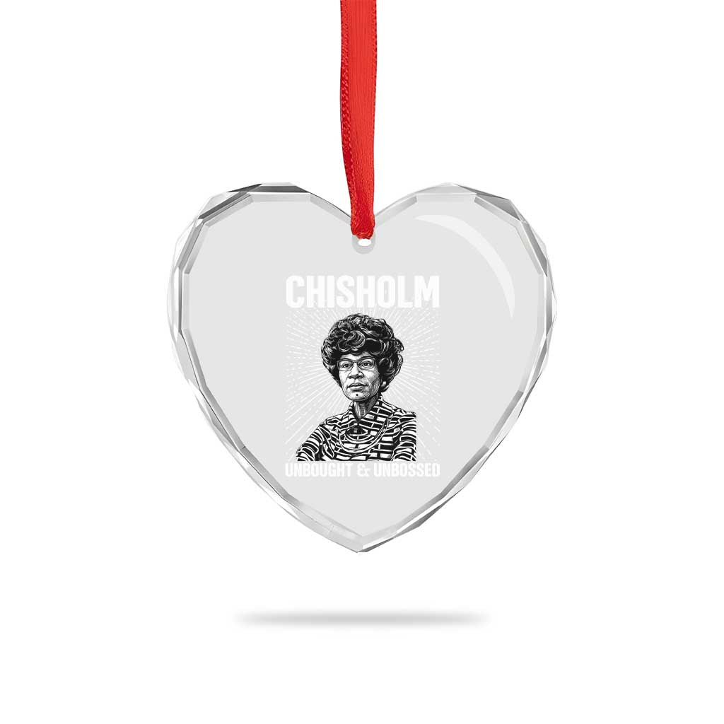 Shirley Chisholm Unbought And Unbossed Feminist Heart Crystal Glass Ornament