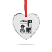 Shirley Chisholm Unbought And Unbossed Heart Crystal Glass Ornament Vintage Feminist Poster