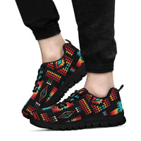 Black Native Tribes Pattern Native American Sport Sneakers LT10