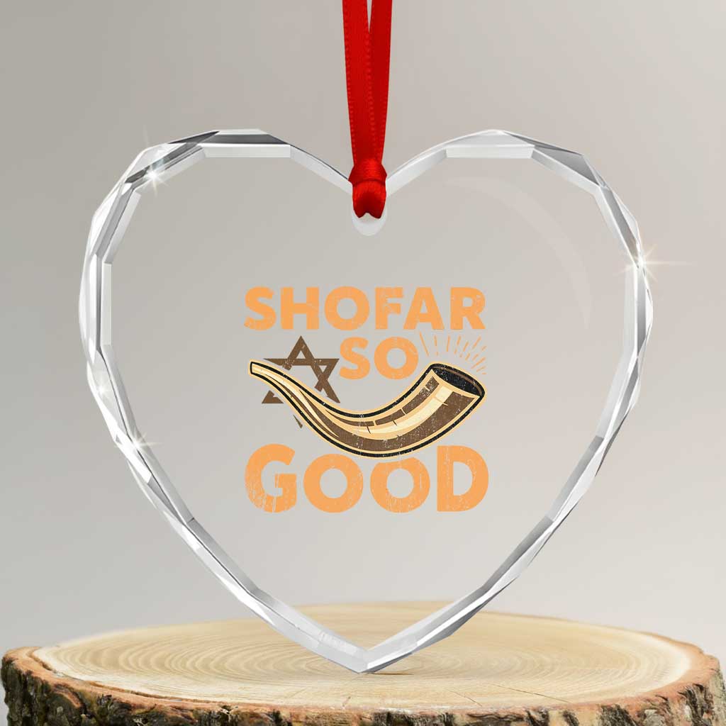 Shofar So Good Heart Crystal Glass Ornament Funny Rosh Hashanah Jewish Holiday Gift - Wonder Print Shop