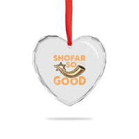 Shofar So Good Heart Crystal Glass Ornament Funny Rosh Hashanah Jewish Holiday Gift - Wonder Print Shop