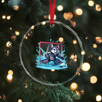 Siberian Husky Ice Hockey Player Crystal Glass Ornament Funny Goalie Gift - Wonder Print Shop