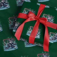 Siberian Husky Ice Hockey Player Wrapping Paper Roll Funny Goalie Gift - Wonder Print Shop