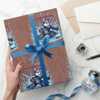 Siberian Husky Ice Hockey Player Wrapping Paper Roll Funny Goalie Gift - Wonder Print Shop