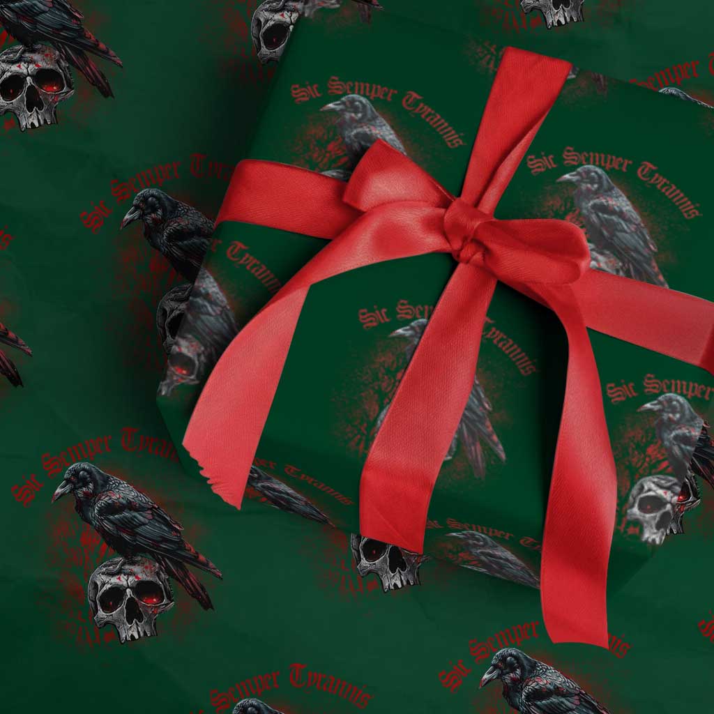 Sic Semper Tyrannis & Raven Wrapping Paper Roll Protest Feminist Activist - Wonder Print Shop