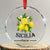 Sicilia Italia Fresh Lemon Crystal Glass Ornament Italian Sicilians Floral Citrus from Southern Italy - Wonder Print Shop