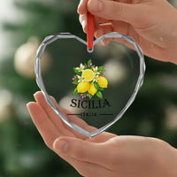 Sicilia Italia Fresh Lemon Heart Crystal Glass Ornament Italian Sicilians Floral Citrus from Southern Italy - Wonder Print Shop