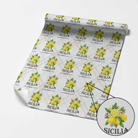 Sicilia Italia Fresh Lemon Wrapping Paper Roll Italian Sicilians Floral Citrus from Southern Italy - Wonder Print Shop