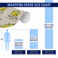 Sicilia Italia Fresh Lemon Wrapping Paper Roll Italian Sicilians Floral Citrus from Southern Italy - Wonder Print Shop