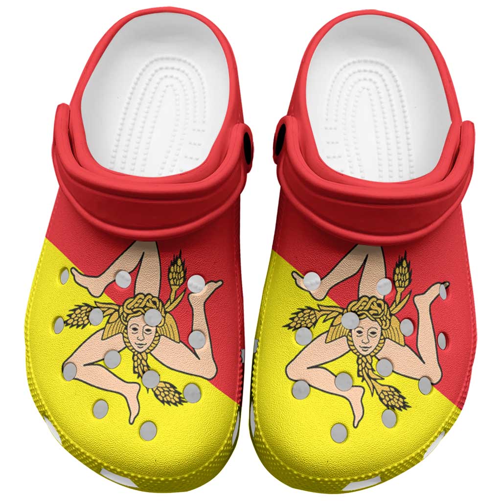 Sicily Italy Clogs Shoes Flag Color Inspiration - Wonder Print Shop