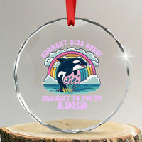 Side Quest ADHD Crystal Glass Ornament Funny Neurodivergent Meme TS10