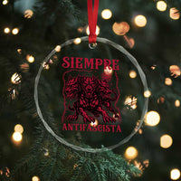 Siempre Antifascista Crystal Glass Ornament Anti Fascism Protest Vintage Hydra Dog