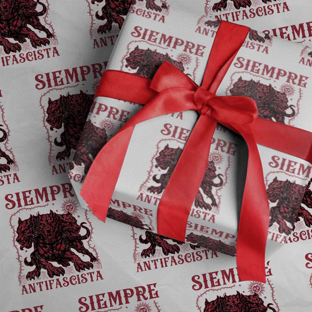 Siempre Antifascista Wrapping Paper Roll Anti Fascism Protest Vintage Hydra Dog
