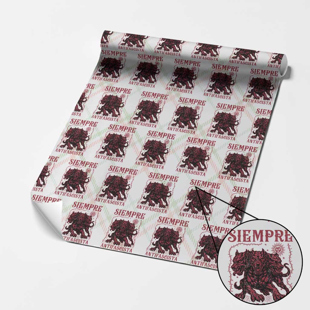 Siempre Antifascista Wrapping Paper Roll Anti Fascism Protest Vintage Hydra Dog