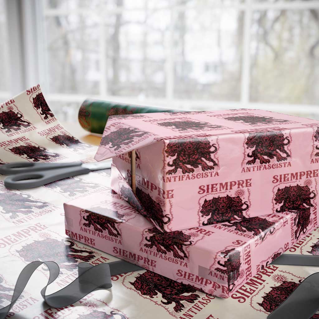 Siempre Antifascista Wrapping Paper Roll Anti Fascism Protest Vintage Hydra Dog