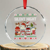 Silent Night Christmas Crystal Glass Ornament Funny ICU Nurse Xmas - Wonder Print Shop