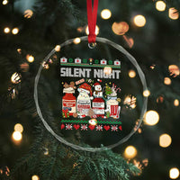 Silent Night Christmas Crystal Glass Ornament Funny ICU Nurse Xmas - Wonder Print Shop