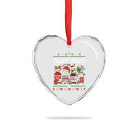 Silent Night Christmas Heart Crystal Glass Ornament Funny ICU Nurse Xmas - Wonder Print Shop