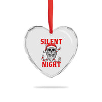 Silent Night Skull Christmas Heart Crystal Glass Ornament Creepy Santa Gothic Holiday - Wonder Print Shop