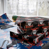 Silent Night Skull Christmas Wrapping Paper Roll Creepy Santa Gothic Holiday - Wonder Print Shop