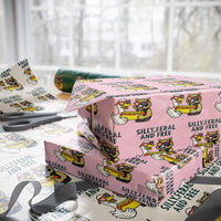 Silly Feral and Free Wrapping Paper Roll Funny Goose and Raccoon 4th of July Patriotic - Wonder Print Shop