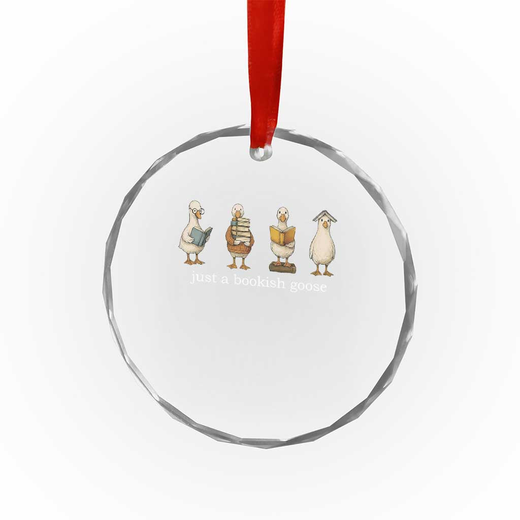 Silly Goose Book Club Crystal Glass Ornament Funny Bookish Book Lover