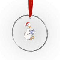 Silly Goose Bookish Christmas Crystal Glass Ornament Mentally I Am At The Scholastic Book Fair - Wonder Print Shop