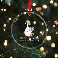 Silly Goose Bookish Christmas Crystal Glass Ornament Mentally I Am At The Scholastic Book Fair - Wonder Print Shop