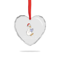 Silly Goose Bookish Christmas Heart Crystal Glass Ornament Mentally I Am At The Scholastic Book Fair - Wonder Print Shop