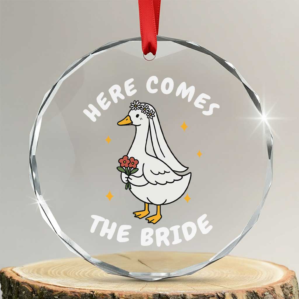 Silly Goose Bride Crystal Glass Ornament Funny Goose Lovers - Wonder Print Shop