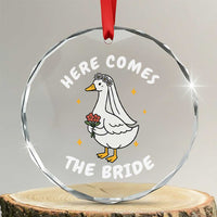 Silly Goose Bride Crystal Glass Ornament Funny Goose Lovers - Wonder Print Shop