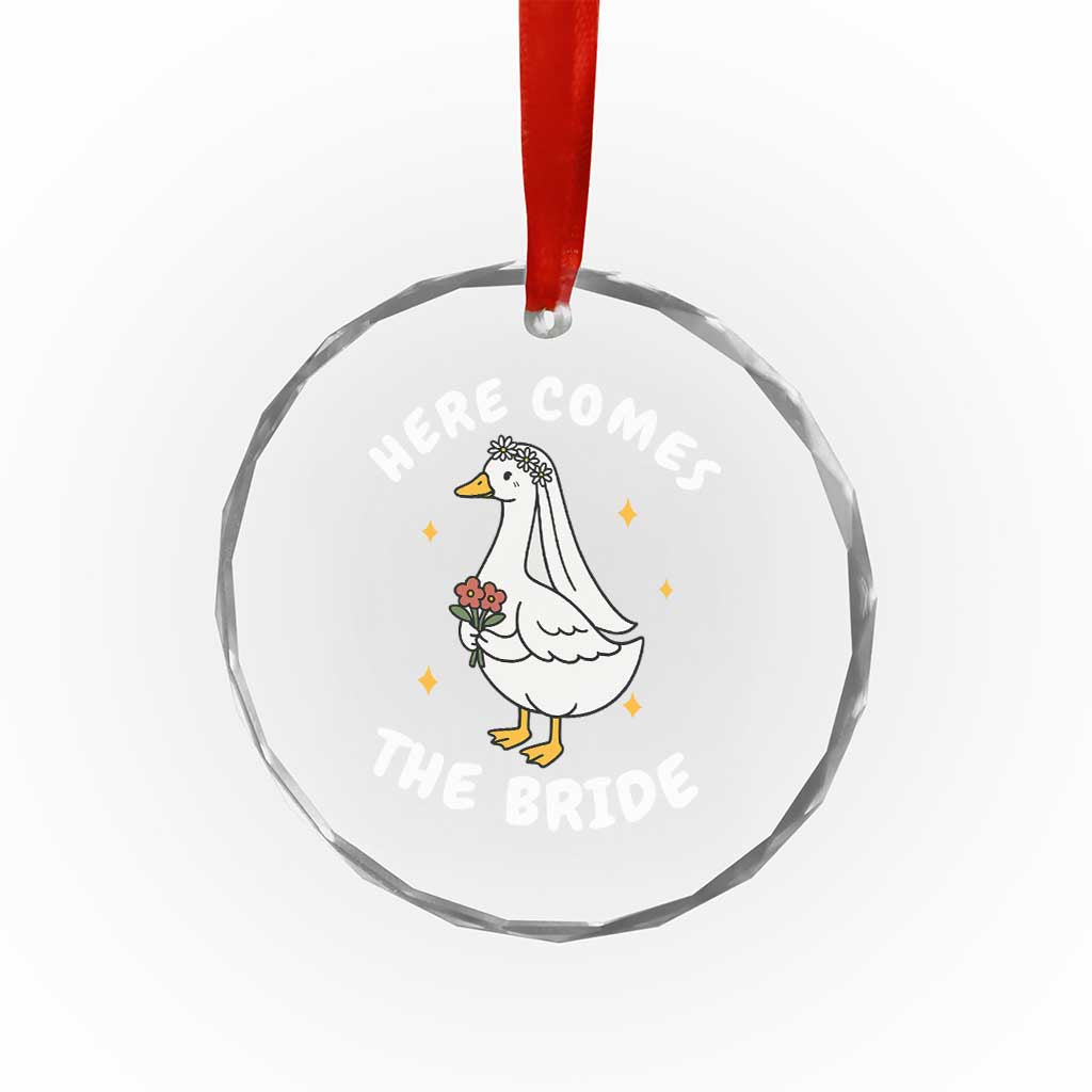 Silly Goose Bride Crystal Glass Ornament Funny Goose Lovers - Wonder Print Shop