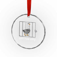 Silly Goose Crystal Glass Ornament Got Too Silly