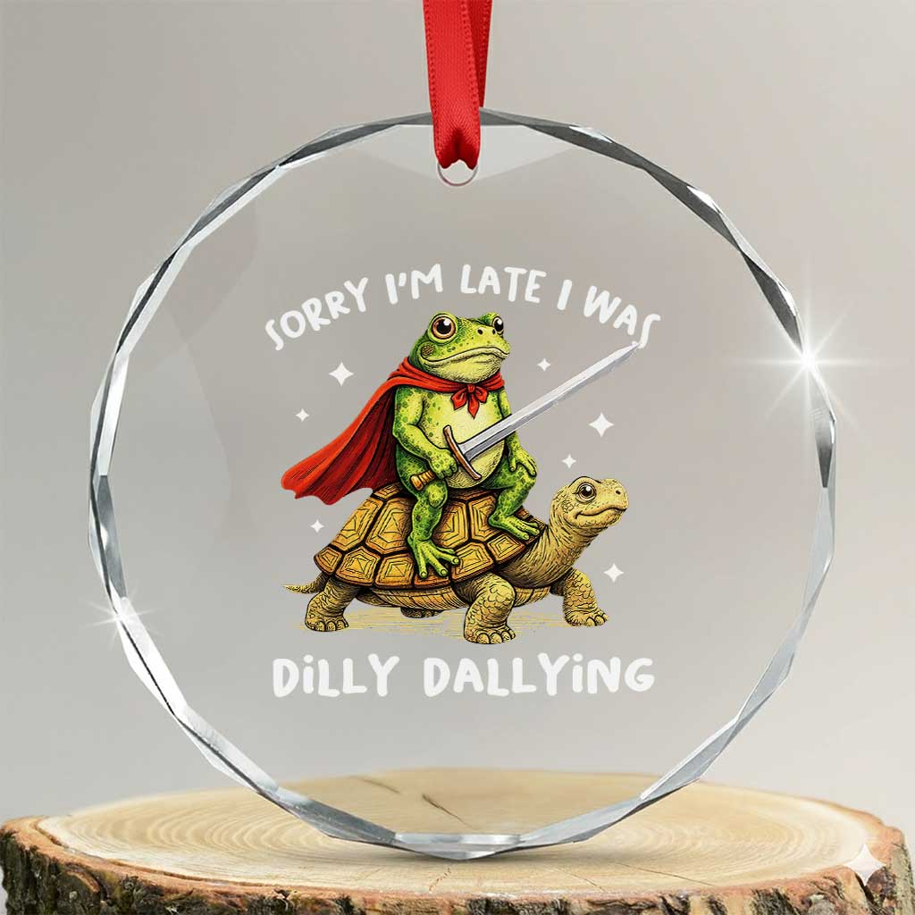 Silly Goose Crystal Glass Ornament Sorry Im Late I Was Dilly Dallying