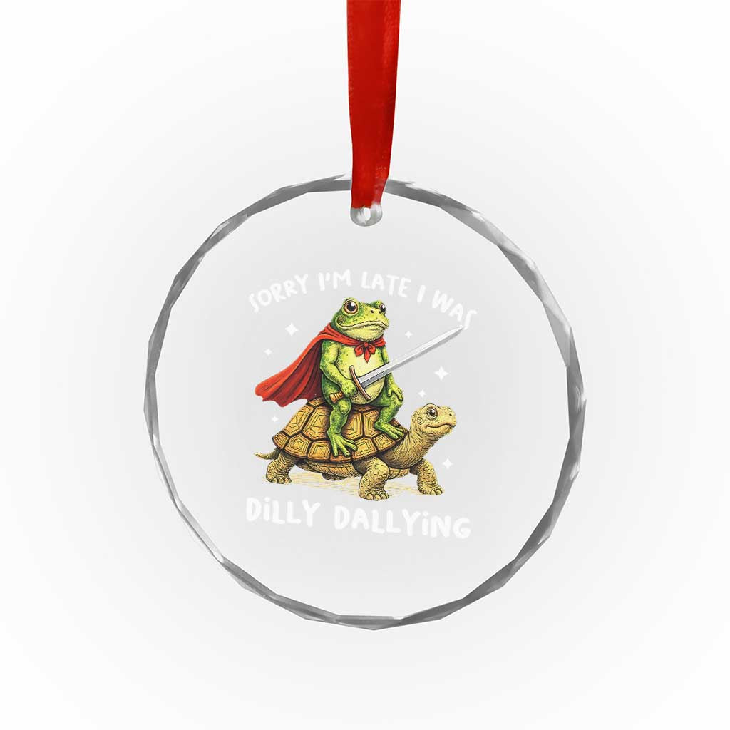 Silly Goose Crystal Glass Ornament Sorry Im Late I Was Dilly Dallying