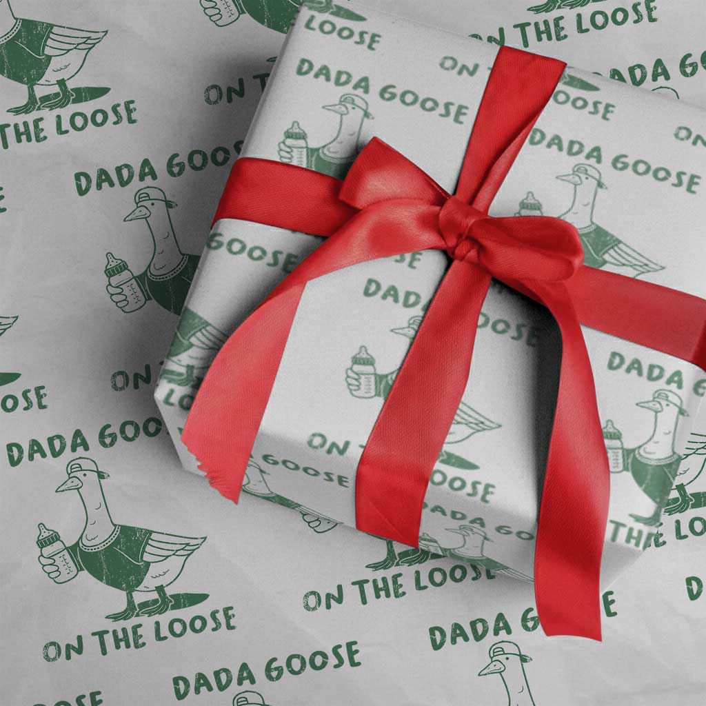 Silly Goose Dad Wrapping Paper Roll New Dad Pregnancy Announcement Fathers Day