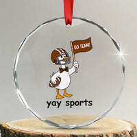 Silly Goose Football Crystal Glass Ornament Yays Sport - Wonder Print Shop