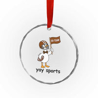 Silly Goose Football Crystal Glass Ornament Yays Sport - Wonder Print Shop