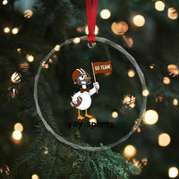 Silly Goose Football Crystal Glass Ornament Yays Sport - Wonder Print Shop